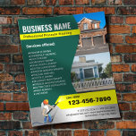 Flyer Limpeza de energia por lavagem de pressão Casa Ver<br><div class="desc">Folhetos De Limpeza Profissional De Lavagem Por Pressão De Potência.</div>