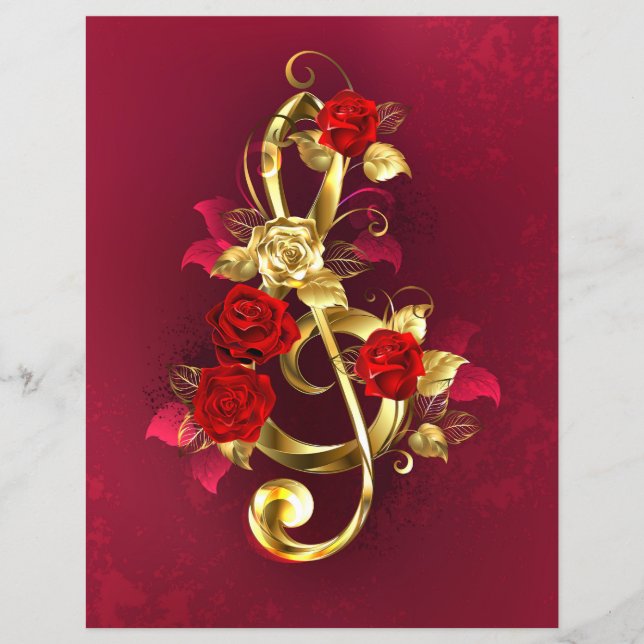 Flyer Limpeza de ouro com Flores Rosa (Frente)