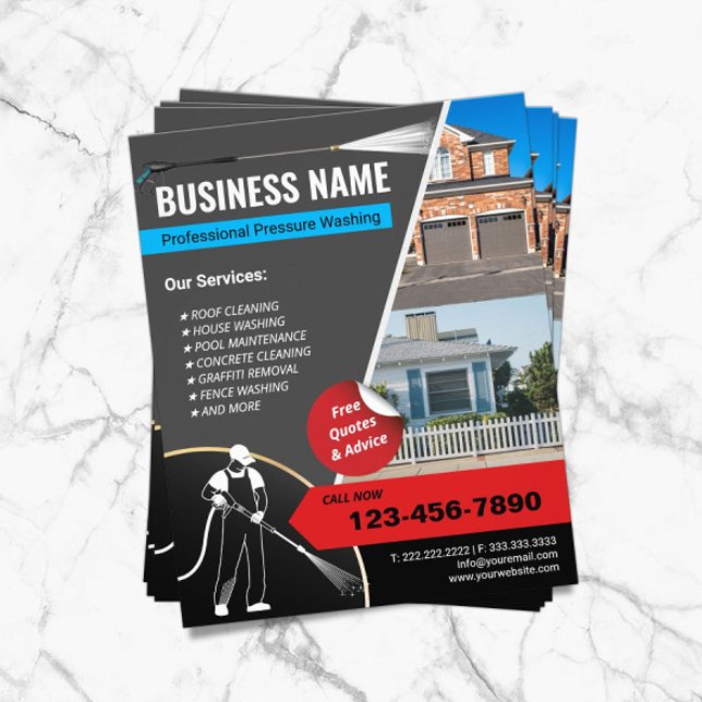 Flyer Limpeza de pressão Serviço de Limpeza de Casa Lava (Criador carregado)