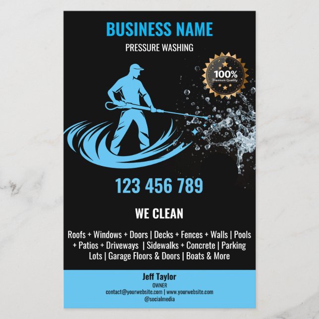 Flyer Limpeza Profissional de Casas com Lavadora de Alta (Frente)