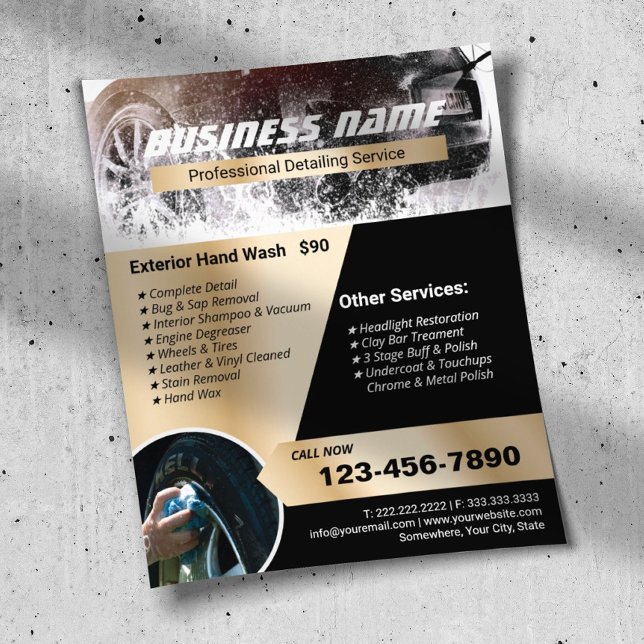 Flyer Limpeza Profissional de Lava Automática de Carro D (Criador carregado)