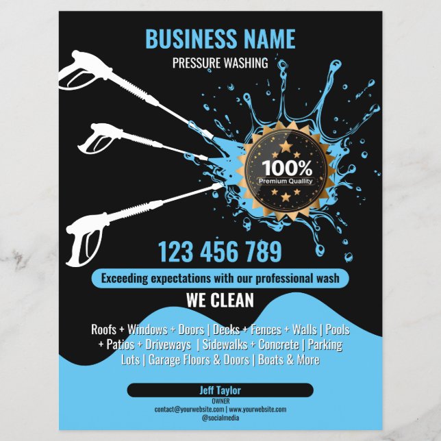 Flyer Limpeza Profissional de Telhado e Calha com Lavado (Frente)