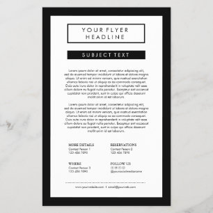 Flyer Limpo de mídia social minimalista Luxo B&W 5.5x8.5