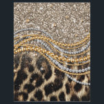 Flyer Linda Trendência Leopard Faux Impressão Animal<br><div class="desc">Esta design apresenta uma bela e moderna impressão leopardo com sotaques brilhantes. A impressão falsa em animais de pele está disponível em tons de ouro amarelo, branco, cinza, marrom, preto e creme. A imagem está na moda e moderna, com elementos na moda e artísticos que certamente agradam. É perfeito para...</div>