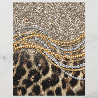 Flyer Linda Trendência Leopard Faux Impressão Animal