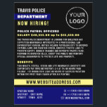 Flyer Linha Azul e Logotipo, Oficial de Polícia, Recruta<br><div class="desc">Linha Azul e Logotipo,  Oficial de Polícia,  Panfleto de Recrutamento de Lei por The Business Card Store.</div>