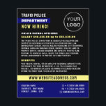 Flyer Linha Azul & Logotipo, Oficial de Polícia, Recruta<br><div class="desc">Linha Azul & Logotipo,  Oficial de Polícia,  Folheto de Recrutamento de Lei pela Loja de Cartão de visita.</div>