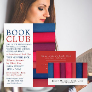 Flyer Linha de Livros, Anúncios de Clube de Livros