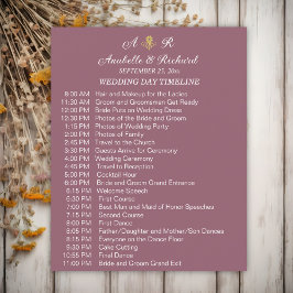 Flyer Linha do tempo de casamento elegante monograma sim