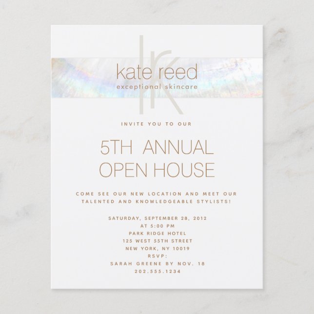 Flyer Linho Branco Simples Monograma (Frente)