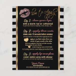 Flyer Lip brilhante Rosa Dusty com instruções de distr