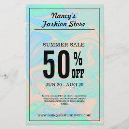 Flyer Liquid faux holographic iridescent texture