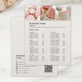 Flyer Lista de Preços Comprados do Bolo de Cupcake de pa