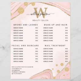 Flyer Lista de Preços de Agato de Marble Dourado Rosa El