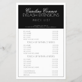 Flyer Lista de Preços de Bordas Pretas e Brancas das Ext