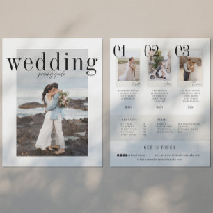 Flyer Lista de Preços de Fotografia do Casamento Familia