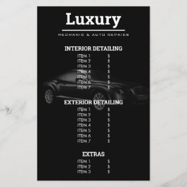 Flyer Lista de Preços de Lavagem de Reparo de Limpeza Au