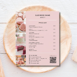 Flyer Lista de Preços de Padaria Foto Mídia Social QR