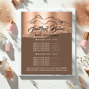 Flyer Lista de preços de Rosa de logotipo SPA de constr