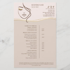Flyer Lista de Preços de Salão de Beleza Maquiagem