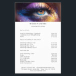 Flyer Lista de Preços de Salão de Foto Makeup Moderna<br><div class="desc">Moderno,  Makeup Photo Glitter,  Folheto da Lista de Preços. Edite seu produto em alguns minutos adicionando seus dados. Você pode alterar a fonte/cor/posição por "mais personalização".</div>