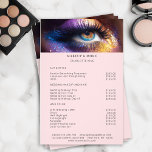 Flyer Lista de Preços de Salão de Foto Makeup Moderna<br><div class="desc">Moderno,  Makeup Photo Glitter,  Folheto da Lista de Preços. Edite seu produto em alguns minutos adicionando seus dados. Você pode alterar a fonte/cor/posição por "mais personalização".</div>
