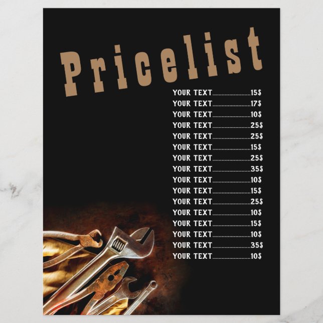 Flyer Lista de Preços de Trabalho Manual (Frente)