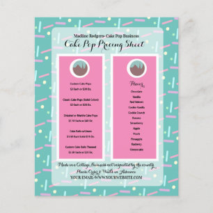 Flyer Lista de Preços do Logotipo Comercial do Pop de Bo