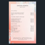 Flyer Lista de Preços do Salão de Glitter Prata Moderna<br><div class="desc">Moderno,  cor de pêssego,  prata,  reluz,  salão,  panfleto da lista de preços. Edite seu produto em alguns minutos adicionando seus dados. Você pode alterar a fonte/cor/posição por "mais personalização".</div>