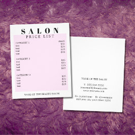 Flyer Lista de Preços do Salão de Rosa Branca Minimalist