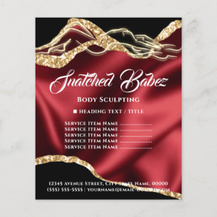 Flyer Lista de Preços Dourados do Logo de Escultura de S