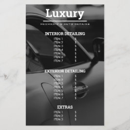 Flyer Lista de Preços Mecânicos para Reparações de Fotos