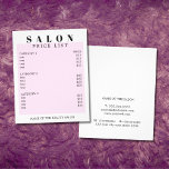 Flyer Lista de Preços Mínimos Modernos do Salão Rosa Bra<br><div class="desc">Design de modelo de lista de preços perfeitamente personalizável para profissionais de beleza. Design simples e elegante com fundo rosa/branco. Design elegante e limpo. Se precisar de ajuda para personalizar este produto,  entre em contato conosco.</div>