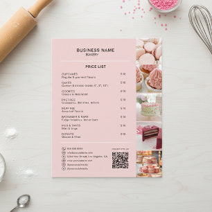 Flyer Lista de Preços Personalizados de Padaria Foto Míd