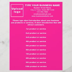 Flyer Lista de Produtos ou Serviços Empresariais Panflet