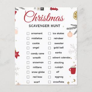 Flyer Lista de Verificação da Caça de Natal Arte