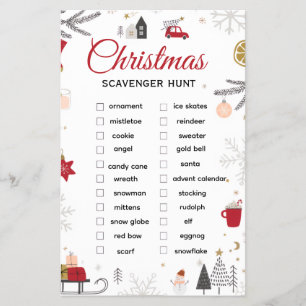 Flyer Lista de Verificação de Caça ao Tesouro de Natal A