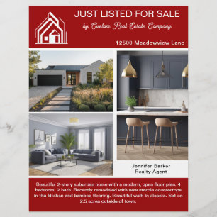Flyer Listagem de Imóvel da Red Real Estate 2 Lados Mode