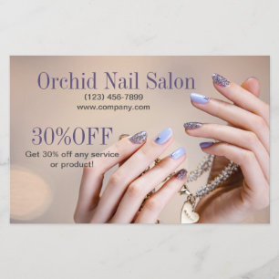 Flyer Listas de Preços de Salão de Nail do Elelgant Esth