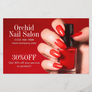 Flyer Listas de Preços de Salão de Nail Estheticista Pol