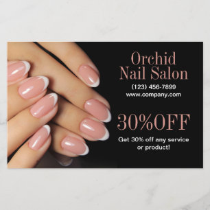 Flyer Listas de Preços de Salão de Nail Salon - Esthetic