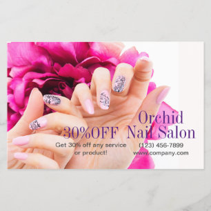 Flyer Listas de Preços de Salão de Nail Salon - Esthetic