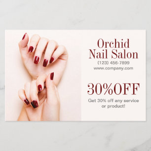 Flyer Listas de Preços de Salão de Nail Salon - Esthetic