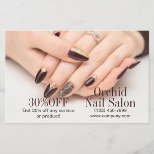 Flyer Listas de Preços de Salão de Nail Salon - Esthetic