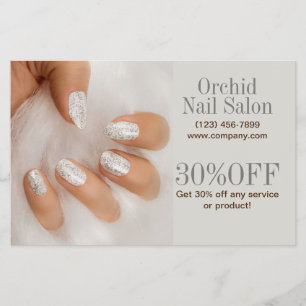 Flyer Listas de Preços de Salão de Nail Salon - Esthetic
