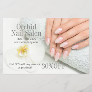 Flyer Listas de Preços de Salão de Nail Salon - Esthetic