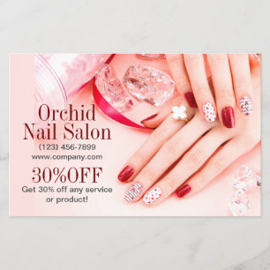 Flyer Listas de Preços de Salão de Nail Salon - Esthetic