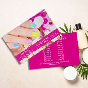 Flyer Listas de Preços de Salão de Nail SPA - Estheticis