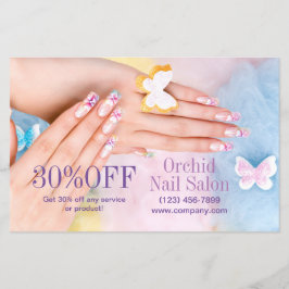 Flyer Listas de Preços do Salão de Unhas SPA Esteticista