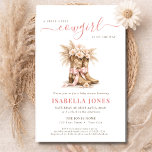 Flyer Little Cowgirl On The Way Budget Pink Baby Shower<br><div class="desc">A Little Cowgirl Is On The Way! 🤎 👢 Elegant boho western baby shower invitation featuring watercolor floral cowboy boots with soft romantic florals and a blush pink coquette bow. The design has a refined script title “A Sweet Little Cowgirl Is On The Way” in a modern stylish typography layout....</div>